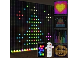 Cortina Luzes 3x3m, Led Rgbic, Música/app/controle, 400 Leds, Quarto e Decoração. Ge