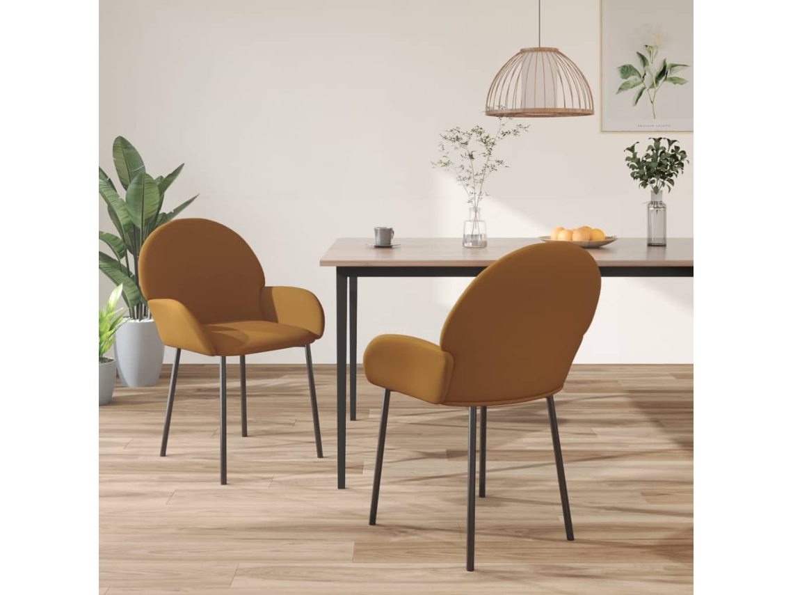 Vidaxl Cadeiras De Jantar 2 Pcs Veludo Castanho
