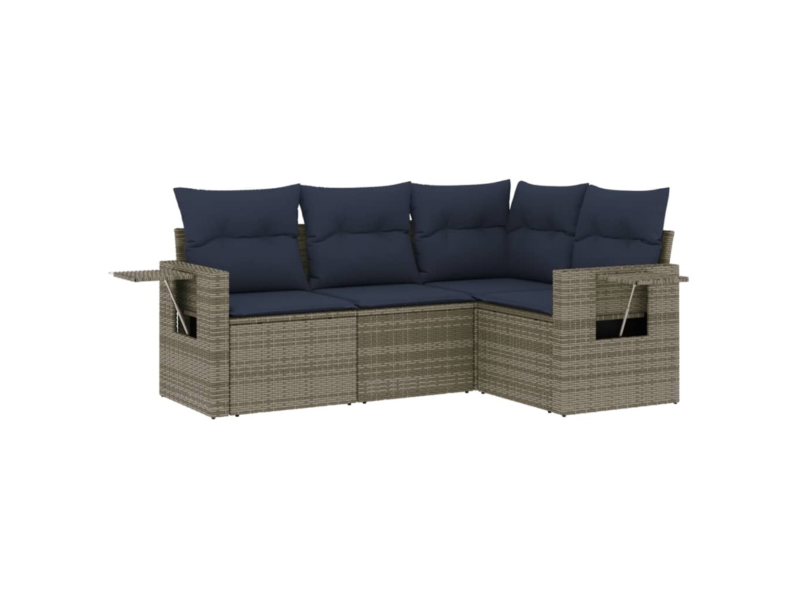 Conjunto de Sofá Jardim 4 Peças Almofadas Rattan Sintético MAISON EXCLUSIVE