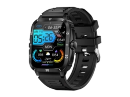 Relógio inteligente militar masculino Bestvite, tela HD de 1,96 polegadas, à prova d'água 3 ATM, monitor de frequência cardíaca e sono, mais de 100 modos