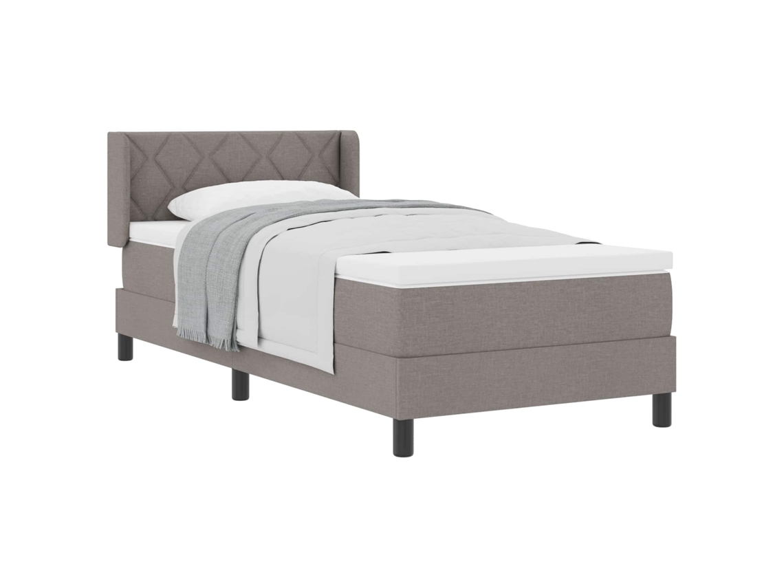 Cama De Solteiro | Camas Para Quarto | Cama Box Cinzento-acastanhado 200 X 100 Cm Poliéster