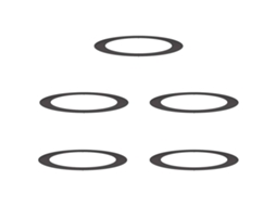 Conjunto 5 Árvore Decorativa Vidaxl Preto Aço (ø90/120 Cm)