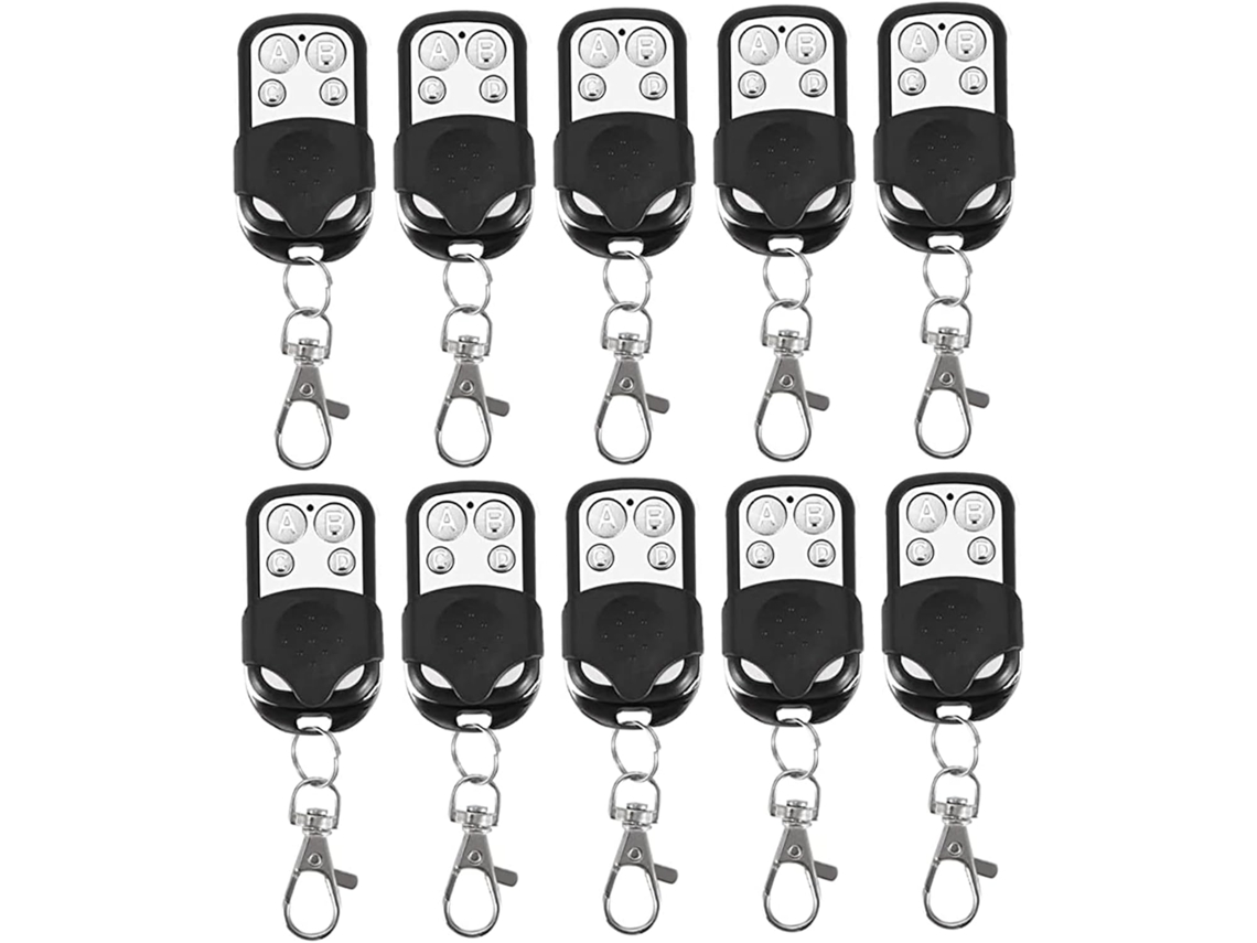 10 Chaveiros Para Controle Remoto De Portas, 433mhz, Duplicador Universal De Chaves Com 4 Botões Para Portas Garagem