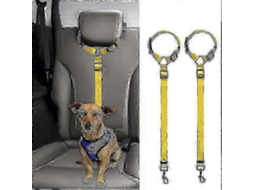 Cinto de Segurança Ajustável para Cães em Carro com Protetor Elástico, Animais Estimação, Arnês Cães. GOKOCO