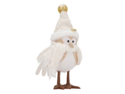 Lamp Bird Model Yellow Light Cute Figurine With Scarf White Pointed Hat Decoration