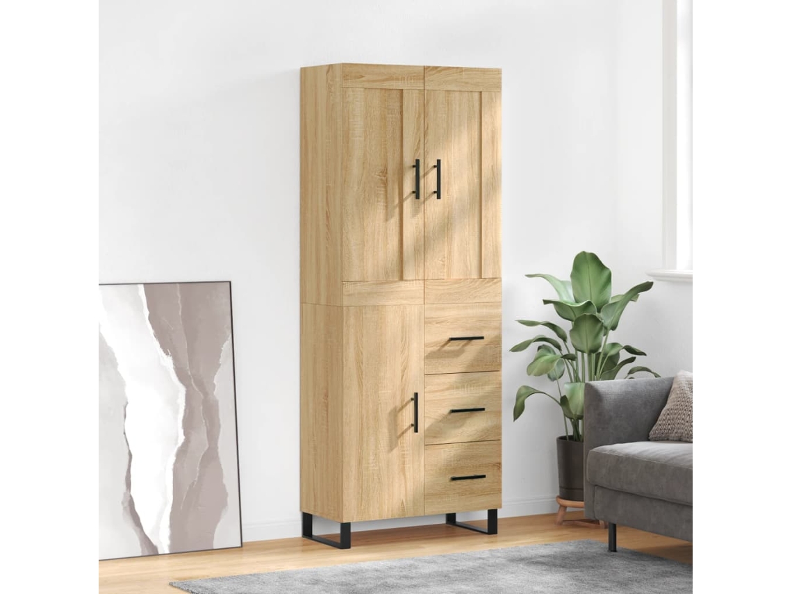 Vidaxl Armário Alto 69,5x34x180 Cm Derivados De Madeira Cor Sonoma