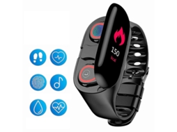 Smartwatch com fones de ouvido Bluetooth, pulseira inteligente e visor esportivo colorido. Ly Ebike