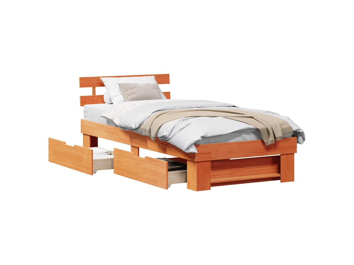 Estrutura da Cama com Cabeceira Marrom Cera MAISON EXCLUSIVE 80x200 cm