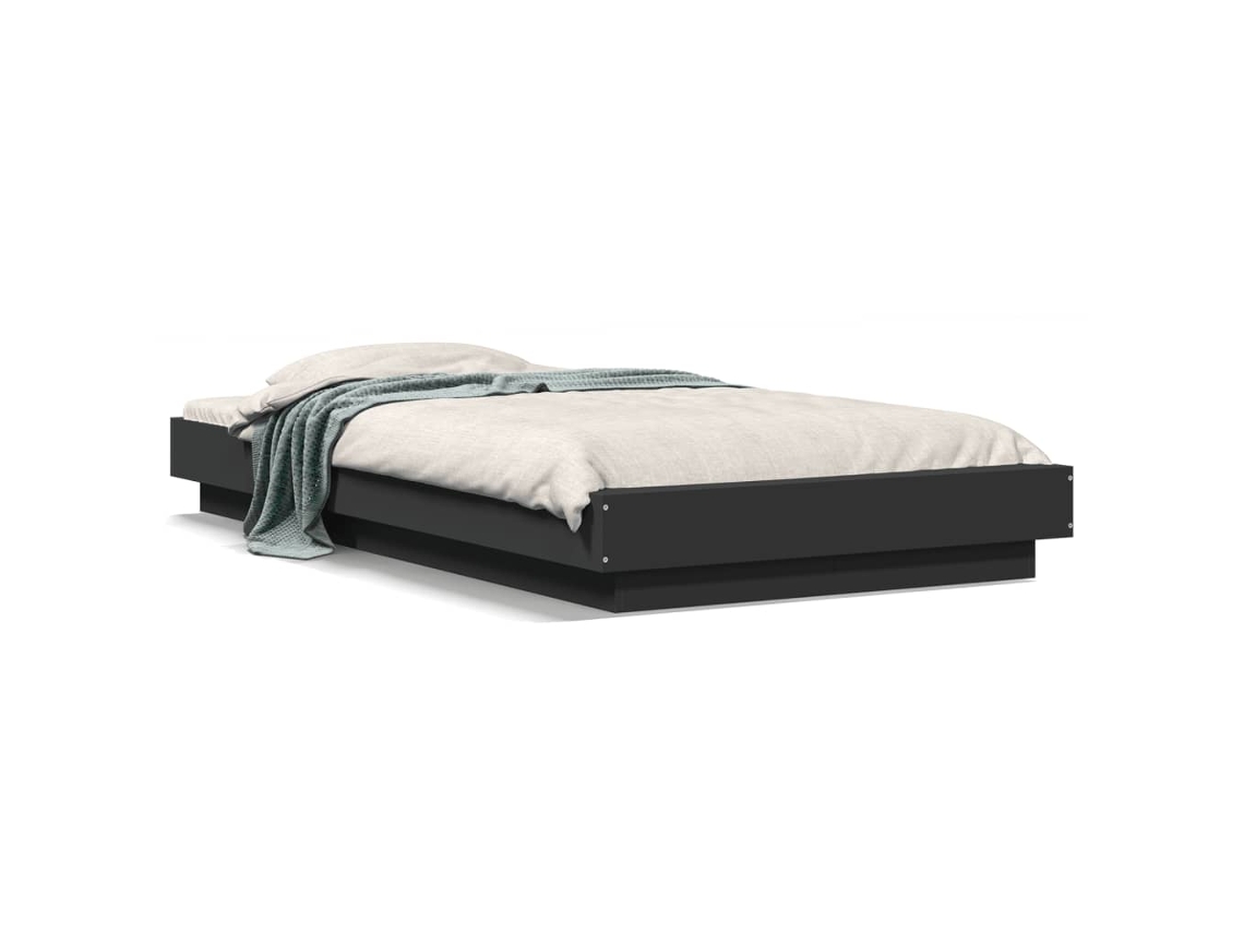 Bed Frame, Bed Frames Vidaxl Preto Madeira Processada (100 X 200 Cm)