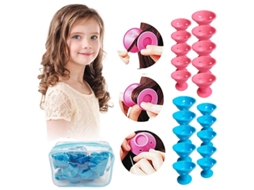 Juego de 10 rizadores de silicona suave para niñas. No necesita calor. Crea rizos. Herramientas de peinado en casa - Aquaforge.