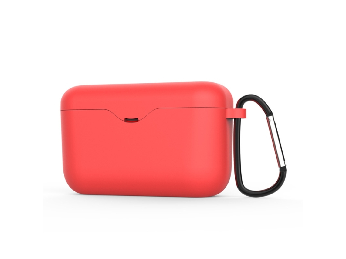 Conjunto 2 Capas Silicone Líquido Vermelho Com Gancho Halinuia Modelo H800 (compatível Sony Wf-h800, Cor Vermelha E Fivela Metal)