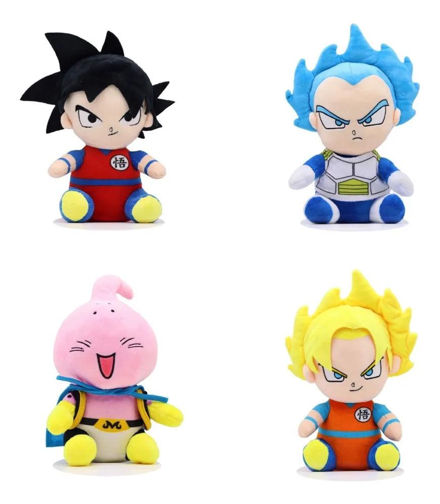 Pelúcia Ll Lc Super Goku, Vegeta, Cell E Majin Boovayotoy