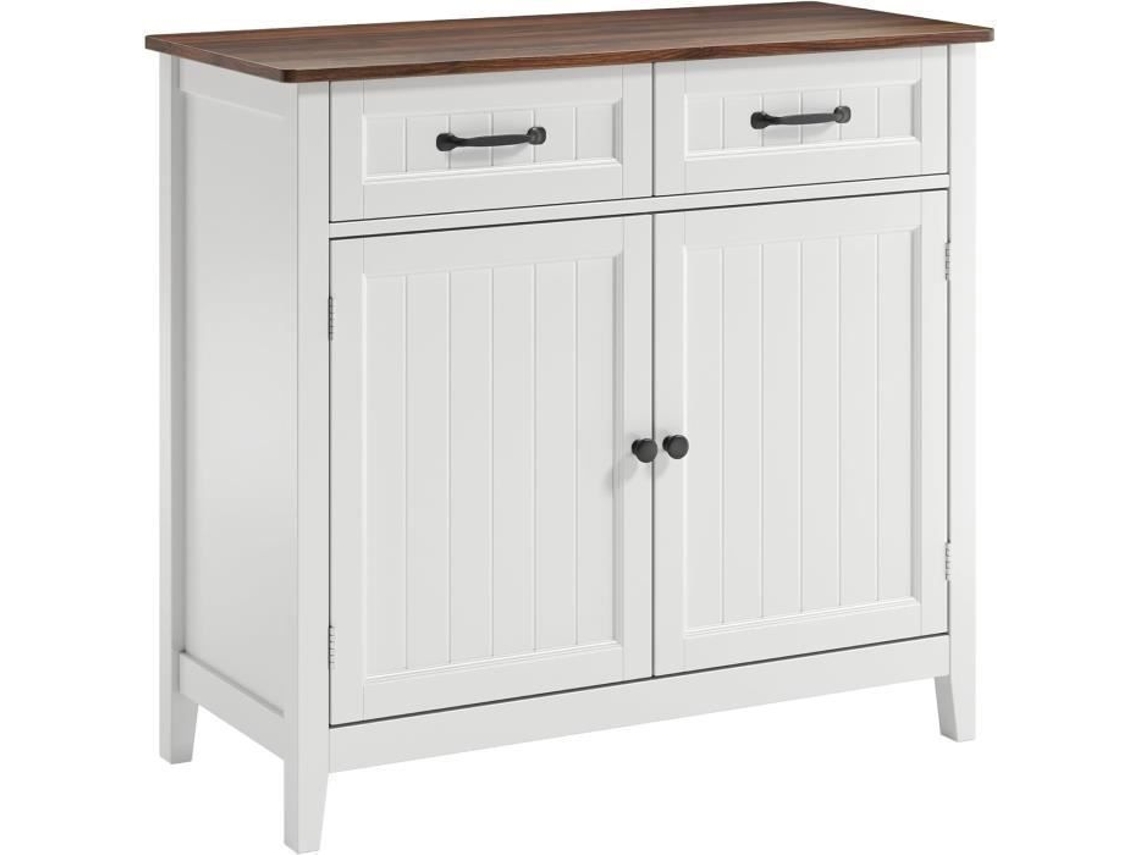 Armário De Cozinha Com 2 Portas E 2 Gavetas - Marrom - Mdf - 90 X 40 X 81,5 Cm