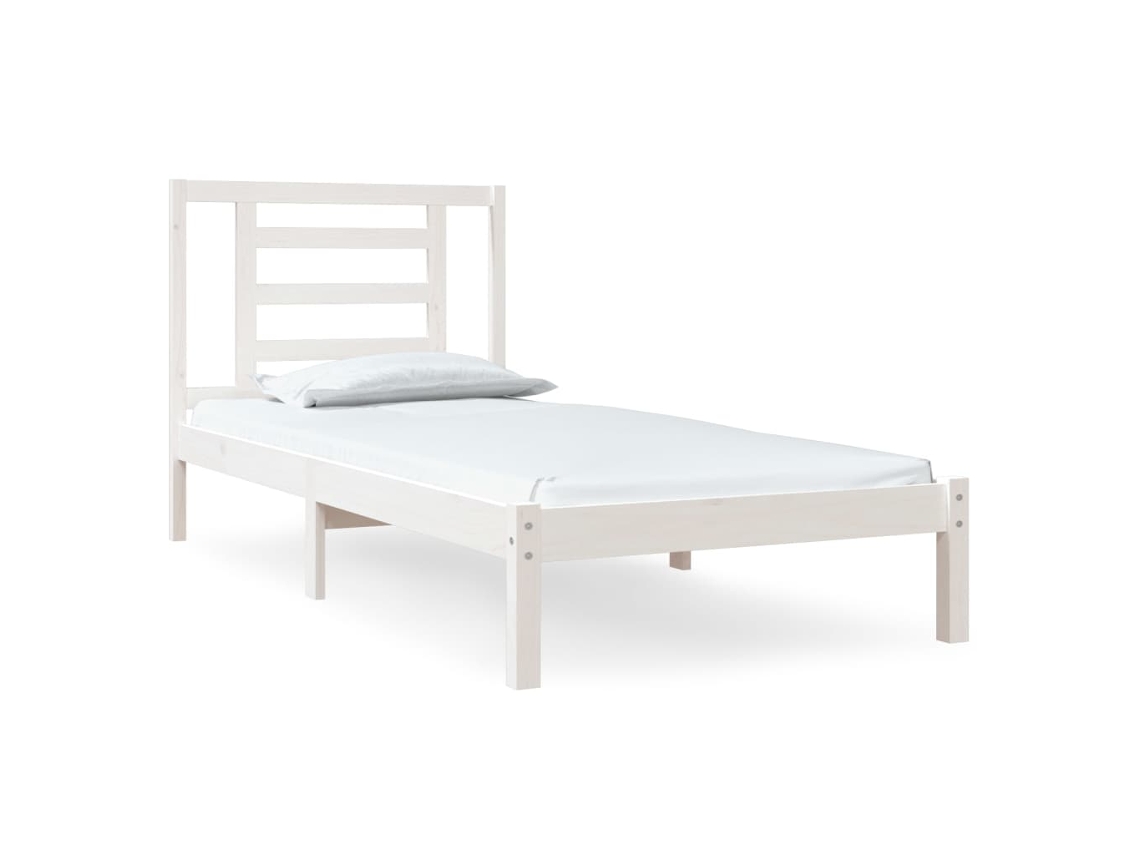 Cama Sem Colchão Madeira de Pinho Maciça Branco MAISON EXCLUSIVE (90x200 cm)