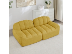 Sofá Modular 2 Lugares Formato Concha Com Assento Profundo, Amarelo