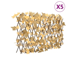 Vidaxl Treliça De Ácer Artificial Extensível 5 Pcs 180x60 Cm Laranja