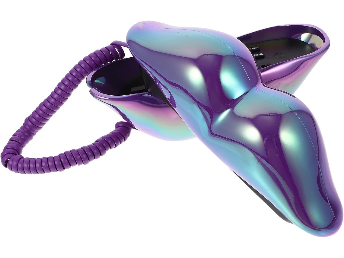 Telefone Com Fio Abs Roxo Componentes Eletrônicos, Estilo Retrô, E Compacto, Fácil De Usar, Ideal