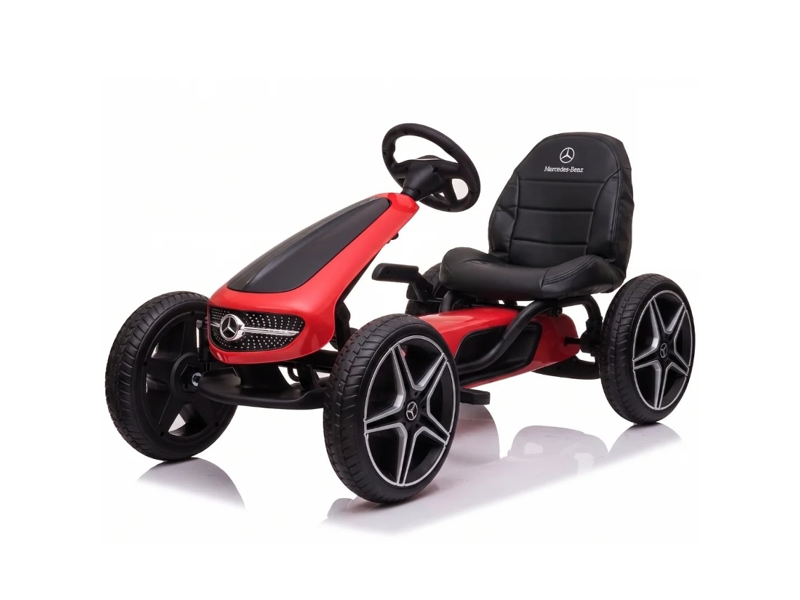Go Kart De Pedales Para Crianças Mercedes - 3 A 7 Anos - Rodas Eva - Vermelho