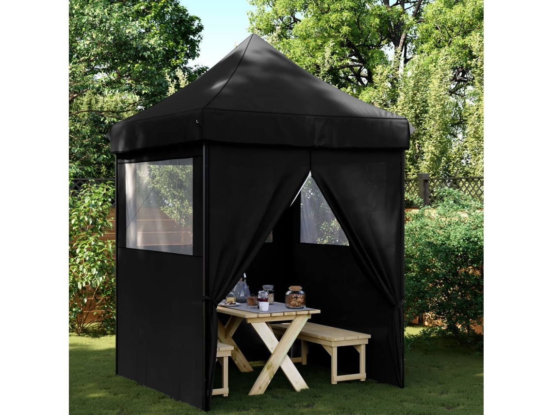Vidaxl Tenda P/ Festas Pop-up Dobrável Com 4 Paredes Laterais Preto