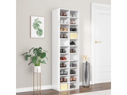 Sapateira 54x34x183cm Madeira compensada branca brilhante DKD HOME DECOR