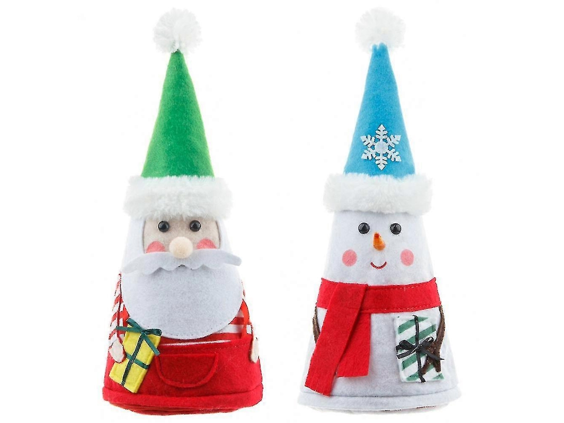 Sacola De Presente Criativa De Natal Com Desenho Animado Do Papai Noel E Boneco De Neve Hengjian