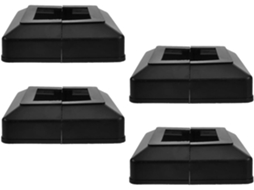Valiclud 4-tampas De Tubo Quadradas, Fácil Instalação Com Parafusos Ocultos, Plástico Preto, Proteção Profissional Para