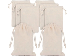 25 Unidades De Sacolas Pequenas Algodão, Sacola Tecido 10x15cm Com Cordão, Juta Pequena Reutilizável Amieiro Aquaforge (fmy)