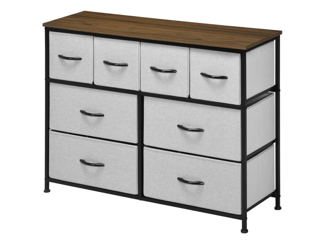 Cômoda com 8 Gavetas Dobráveis, Estrutura de Aço, 100x30x78 Cm ORBITRA COMMERCE