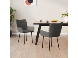 Vidaxl Cadeiras De Jantar 2 Pcs Veludo Cinzento-escuro
