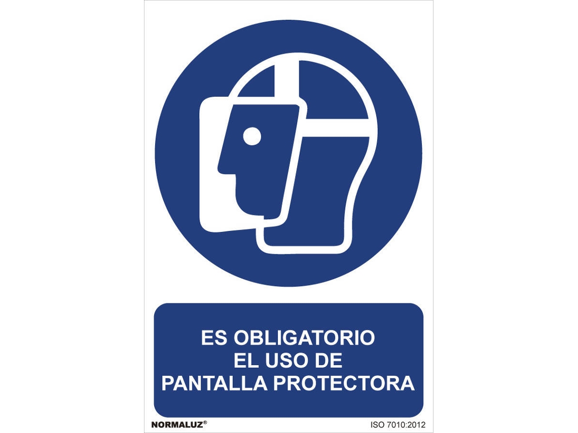 Sinal Uso Obrigatório NORMALUZ "É Obrigatório NORMALUZ O Uso de Viseira de Proteção" (Pvc 0.7Mm) 30X40Cm