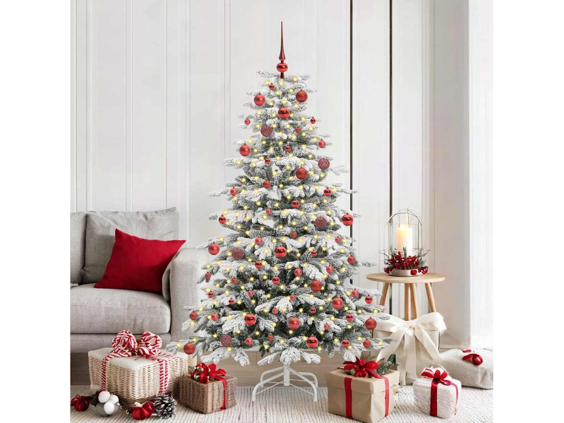 Vidaxl Árvore De Natal Articulada Artificial Branco 180 Cm Pe E Pvc