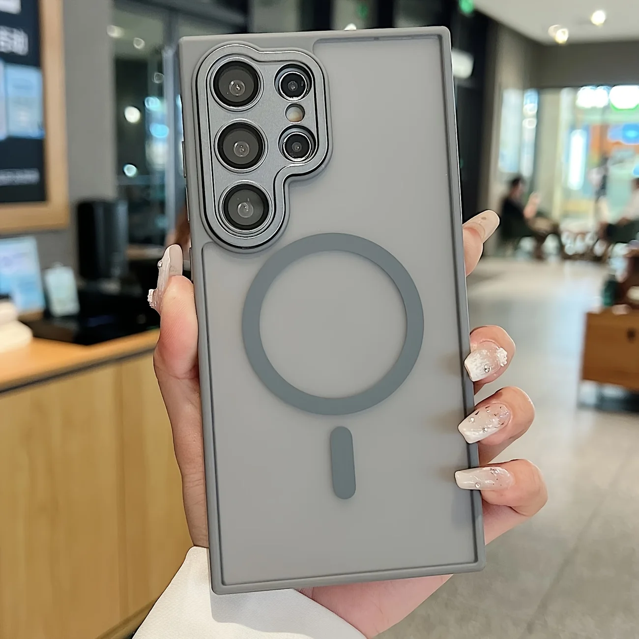 (galaxy A56 Cinza) Compatível Com Capas Protetoras Da Samsung, Suporta Carregamento Sem Fio Magnético Magsafe.