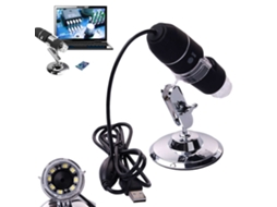 Microscópio Digital Android Usb Com 8 Leds E Ampliação De 500x, Preto, Para Inspeção Brilvibera