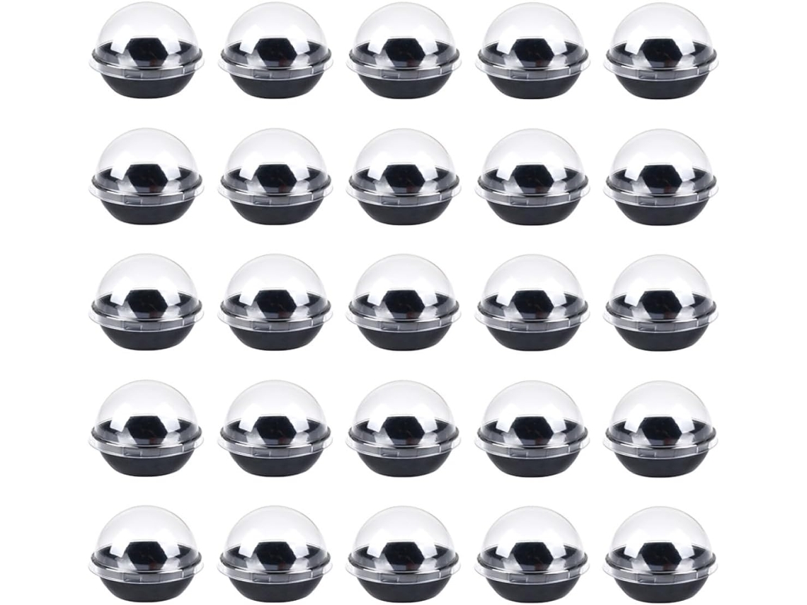 Caixas Para Sobremesa Em Formato De Cúpula Ounona, De Plástico Transparente, Pretas, Tamanho Individual, Pacote Com 50 Unidades