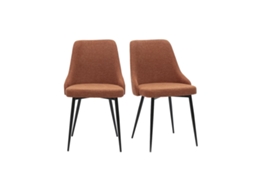 Sillas de Diseño de Terciopelo Texturizado Color Tierra Quemada y Metal Negro MILIBOO (juego de 2)