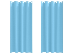 Conjunto 2 Cortinas Opacas Vidaxl Azul Poliéster (225 X 140 Cm)