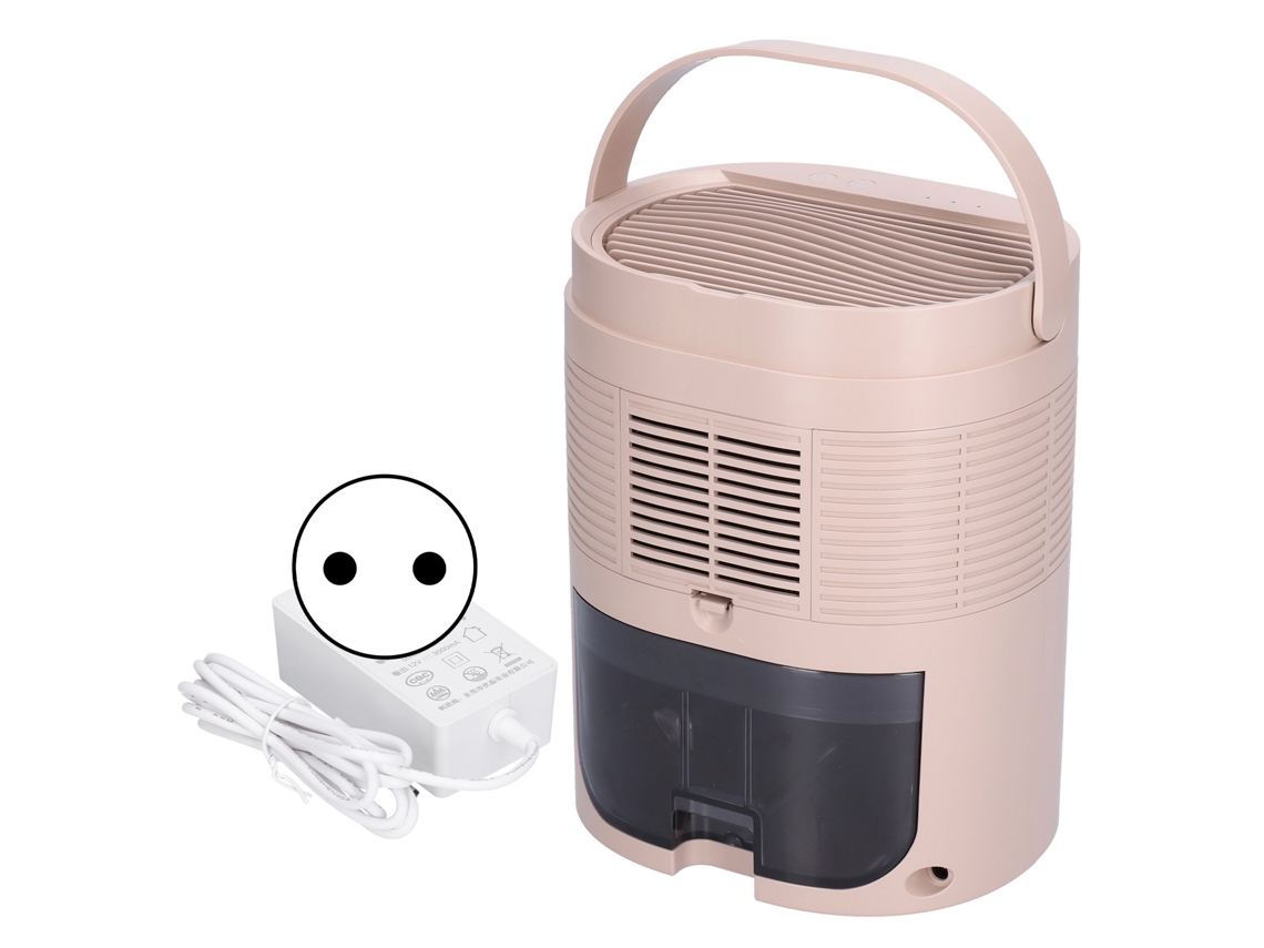 Desumidificador portátil de grande capacidade de 1L com temporizador, cáqui, pequeno com alça oculta, 100-240 V