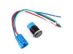 Laxiscreed Interruptor Botão Metálico 5 Pinos Com Led Verde 12v Auto-rearmável 1no1nc