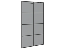 Conjunto 1 Chuveiro Walk-in Vidaxl Preto Vidro Temperado (115 X 195 Cm)