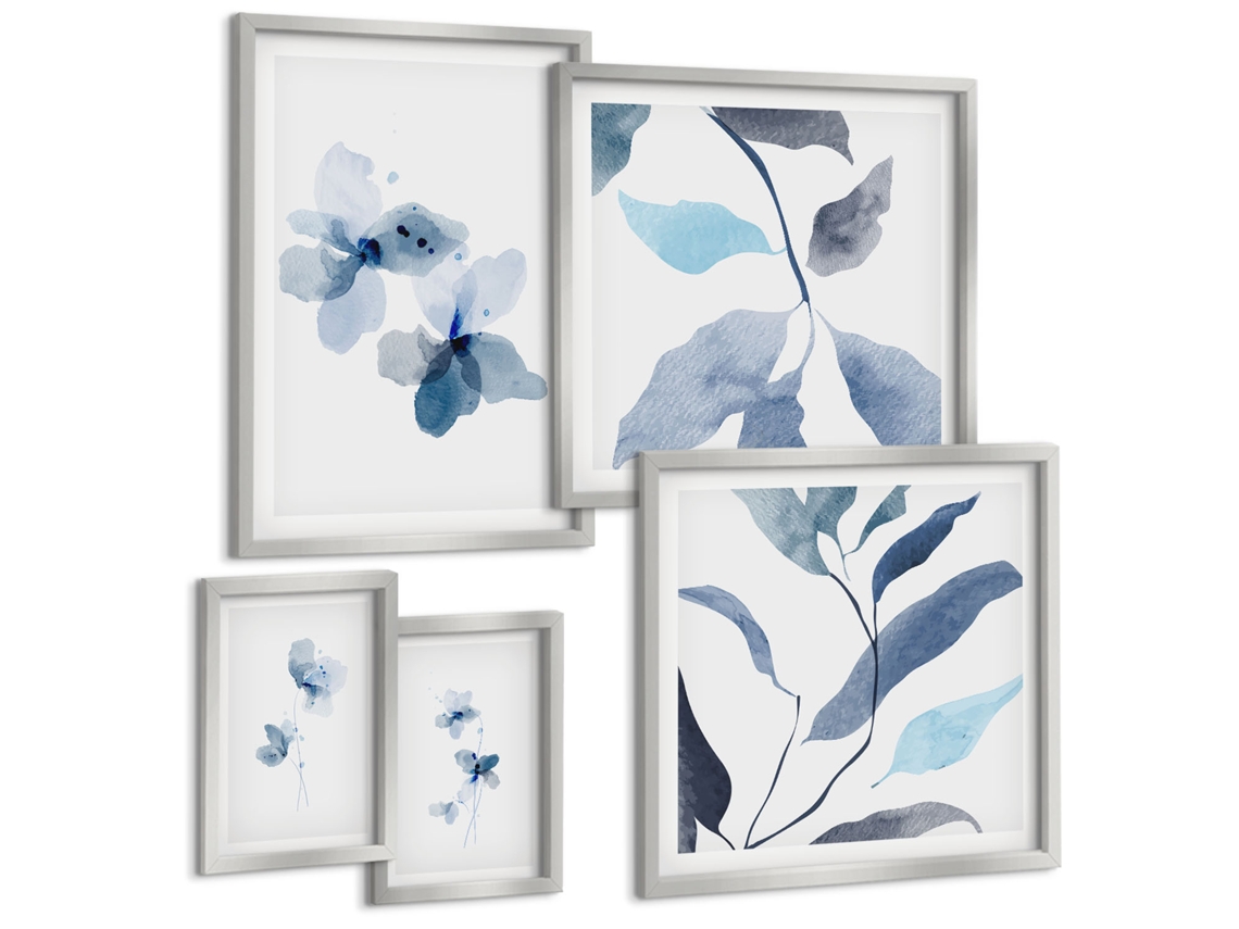 Conjunto De Pinturas Flores Estilosas Em Aquarela Espelharte (5 Peças)