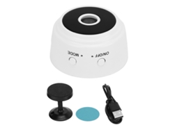 Câmara Espiã Mini Wifi 1080p Hd Com Visão Noturna Controle Remoto App Para Segurança Residencial Branca