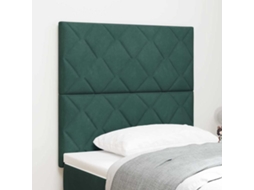 Vidaxl Cabeceira Led Verde Escuro 100 Cm Veludo
