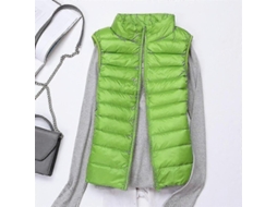 Chaqueta Acolchada Sem Mangas Para Mulheres, Leve Para Abrigo De Inverno, Chaleco Puffer Xxl Verde Xxl Verde