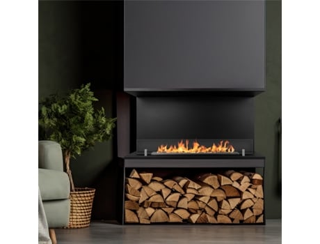 Bioetanol Caminho Biofireplace Embutido Com 3 Lados Abertos 90x45 Trevi 90 Divina Fire