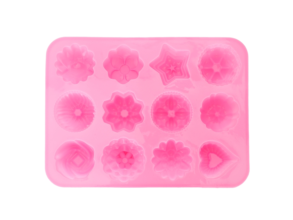 Molde De Silicona 12 Celdas Para Pasteles Chocolate Postres Reutilizable Utensilio De Repostería
