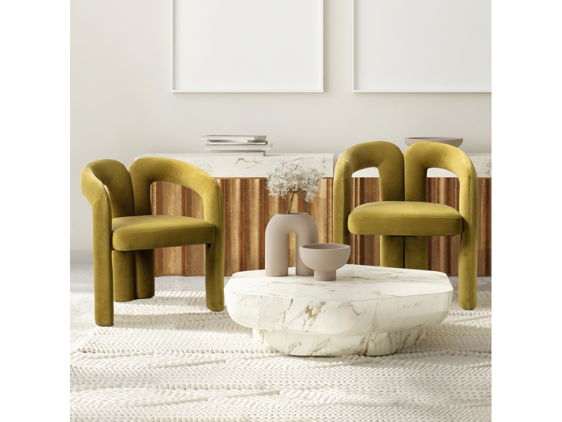 Conjunto 2 Cadeiras Jantar Veludo Estofadas Concha VELTRIX