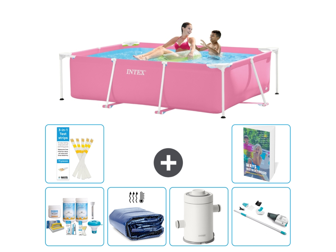 Piscina com Estrutura Retangular 220x150x60 Cm 5 peças S136 INTEX
