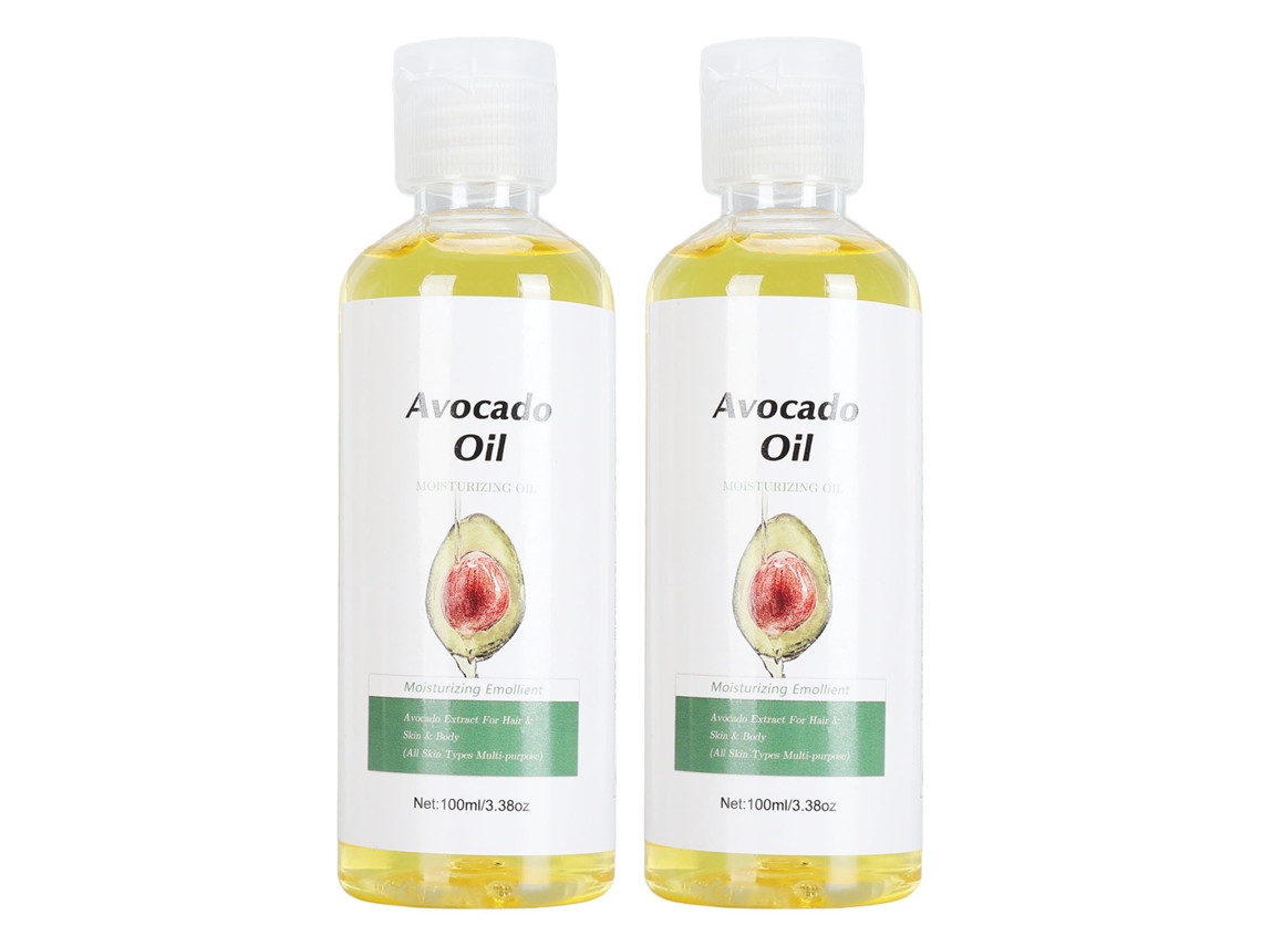 2026 2 Unidades de Óleo de Abacate Puro Hidratante Rico em Nutrientes para Pele e Cabelo 100ml