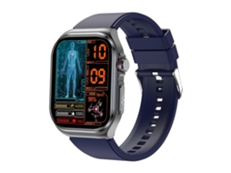 Relógio inteligente Hengrongshen ET585 de 2,04 polegadas com pulseira de silicone, à prova d'água IP68, suporta ECG e medição de composição sanguínea.