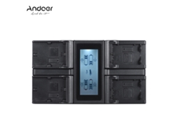 Carregador de bateria de 4 canais para NP-FW50, NP-FW50, LP-E6, LP-E6N com display LCD